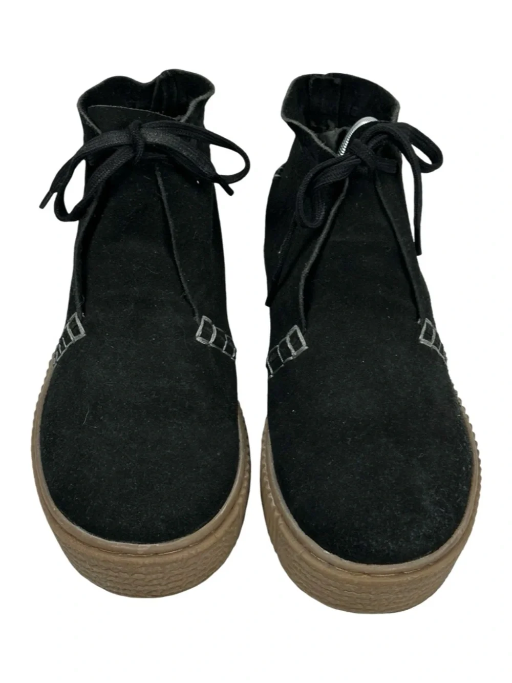 Free People Black Suede Leather Boho Chukka Sneaker Booties Women’s Size 39
